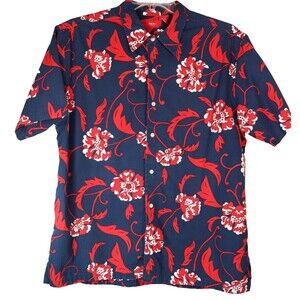 Mossimo Men's Hawaiian Shirt Short Sleeve ButtonUp Aloha Shirt Size Large Cotton